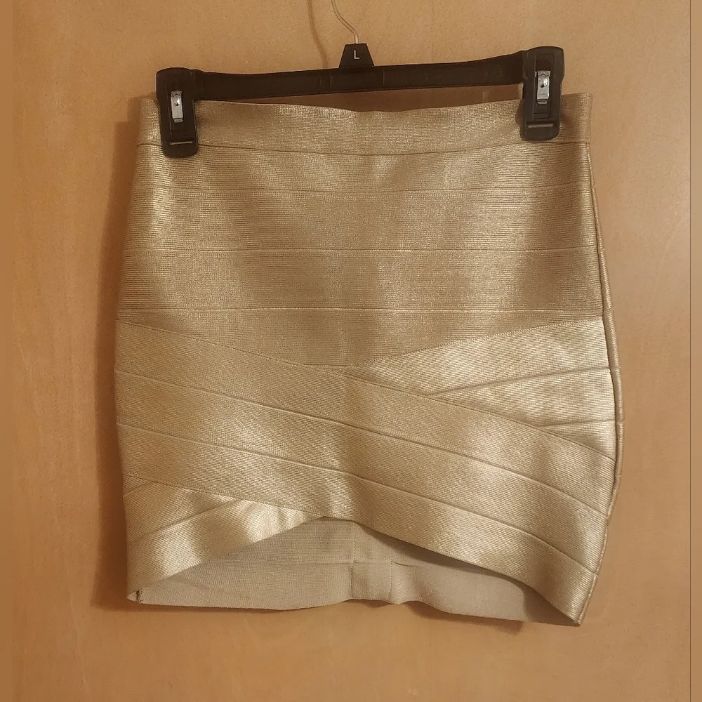Bandage,Gold mettalic short skirt ,size S